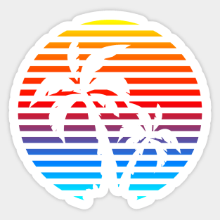 Palm Trees Tropical Sunset on the Beach Sticker